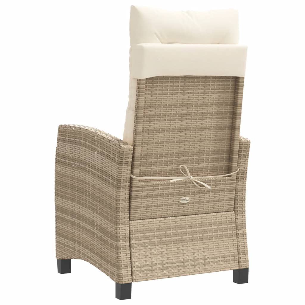 Ensemble de bistro 3 pcs avec coussins beige résine tressée - XIOS