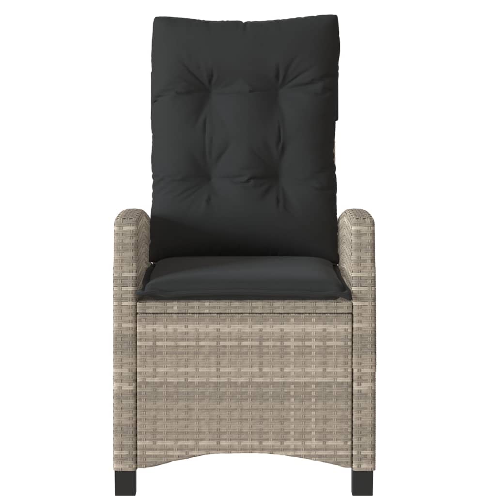 Ensemble de bistro 3 pcs et coussins gris clair résine tressée - XIOS