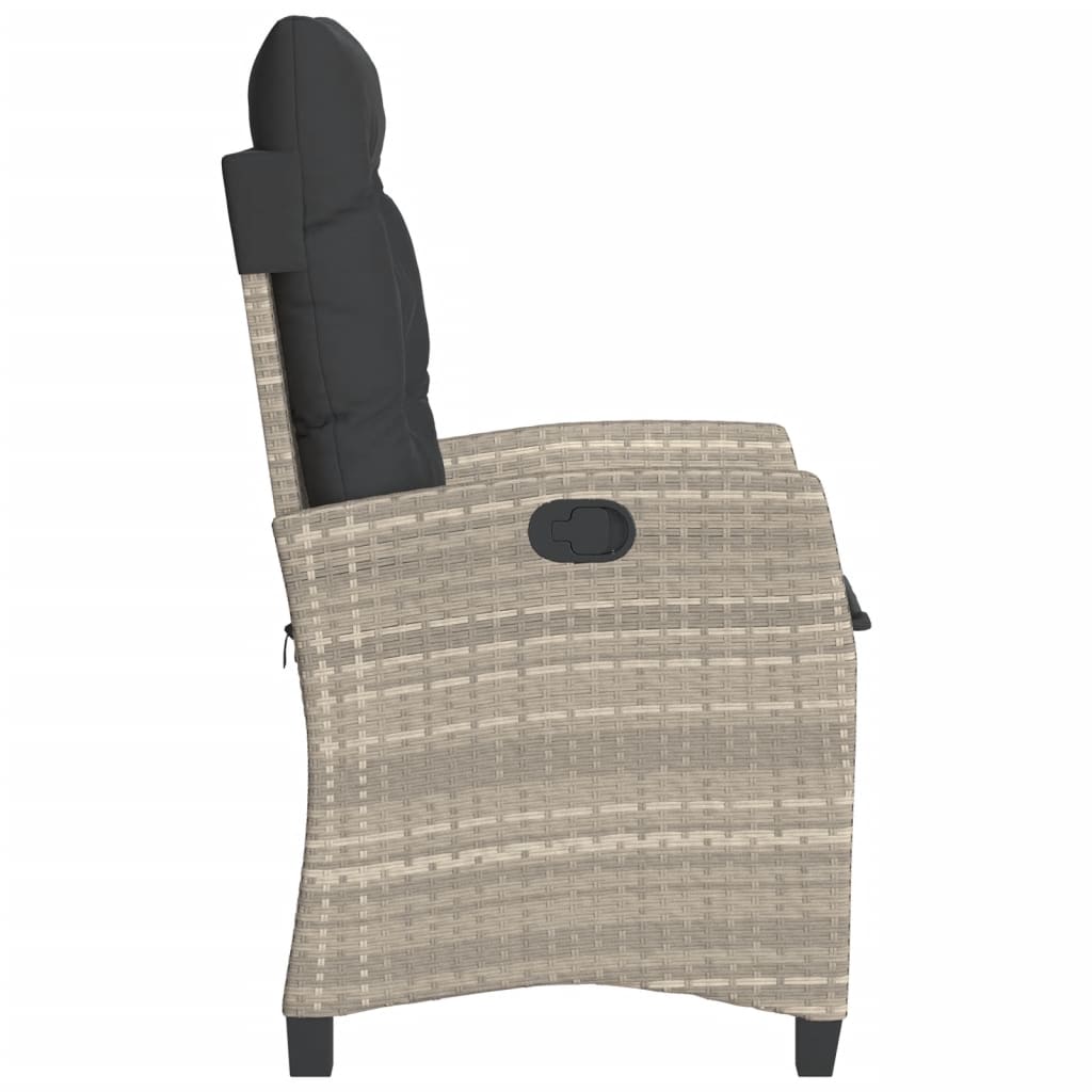 Ensemble de bistro 3 pcs et coussins gris clair résine tressée - XIOS
