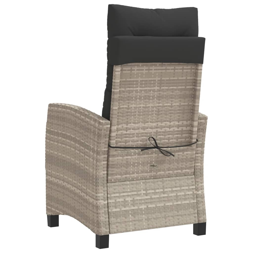 Ensemble de bistro 3 pcs et coussins gris clair résine tressée - XIOS