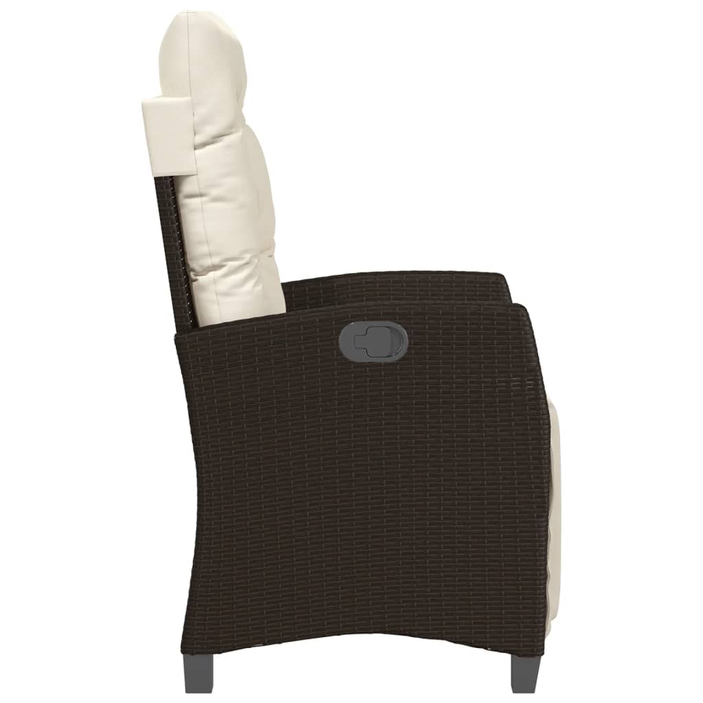 Ensemble de bistro 3 pcs avec coussins marron résine tressée - XIOS