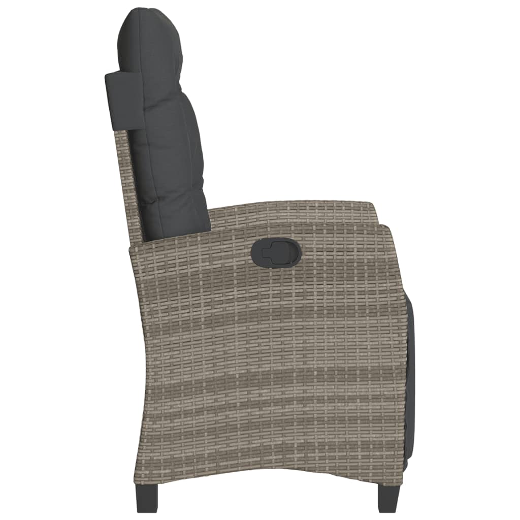 Ensemble de bistro 3 pcs avec coussins gris résine tressée - XIOS