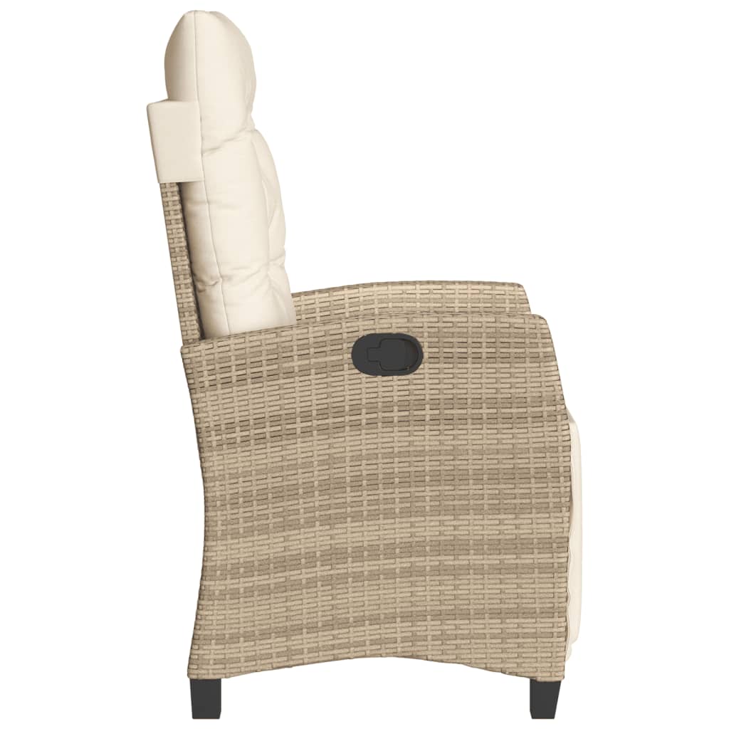 Ensemble de bistro 3 pcs avec coussins beige résine tressée - XIOS