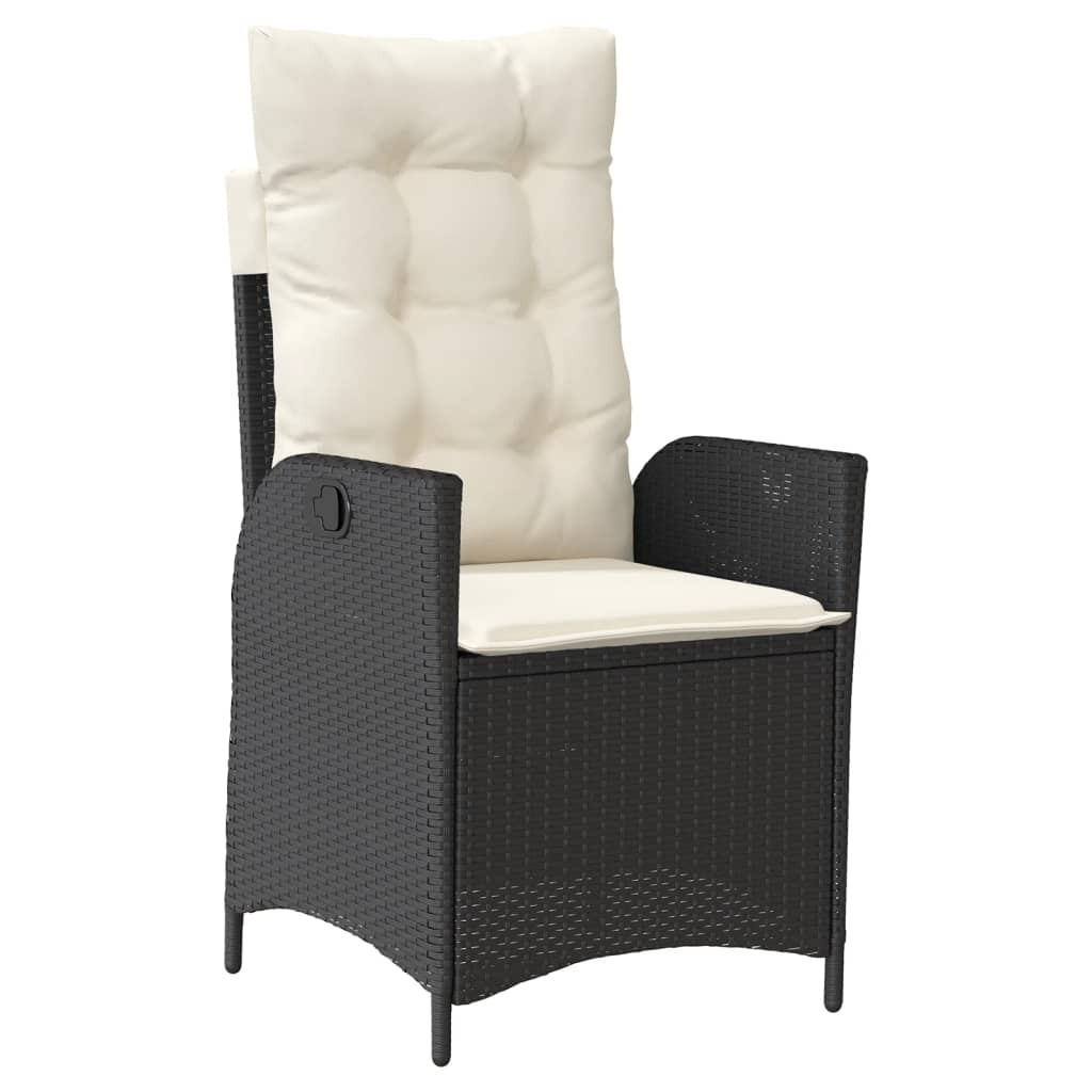 Ensemble de bistro 3 pcs avec coussins noir résine tressée - XIOS