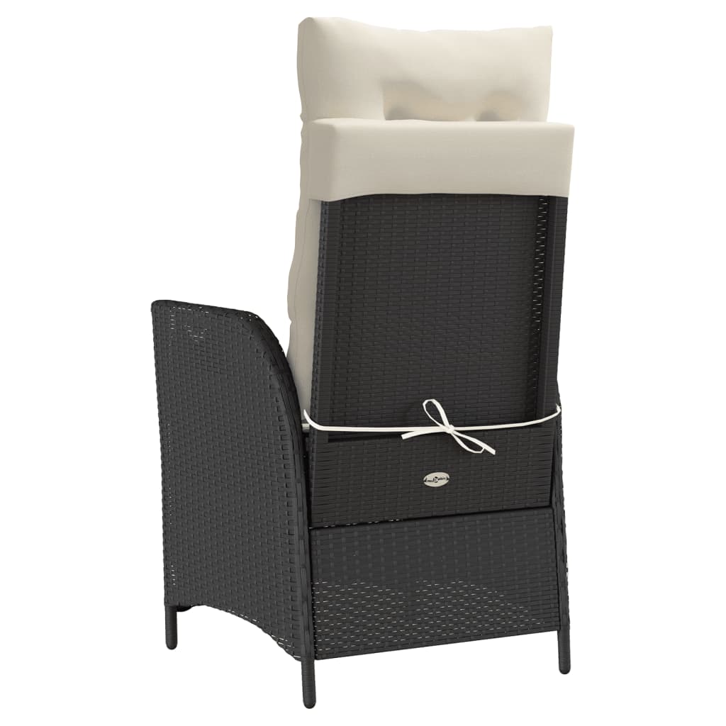 Ensemble de bistro 3 pcs avec coussins noir résine tressée - XIOS
