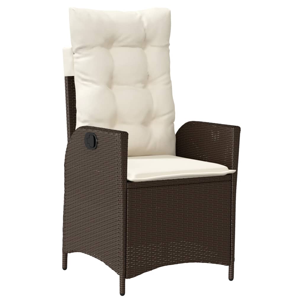Ensemble de bistro 3 pcs avec coussins marron résine tressée - XIOS