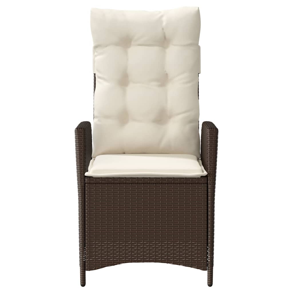 Ensemble de bistro 3 pcs avec coussins marron résine tressée - XIOS