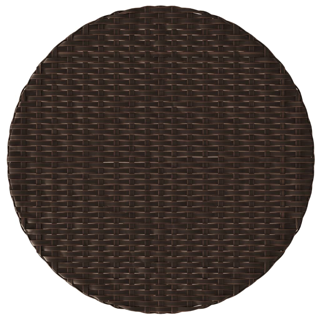 Ensemble de bistro 3 pcs avec coussins marron résine tressée - XIOS