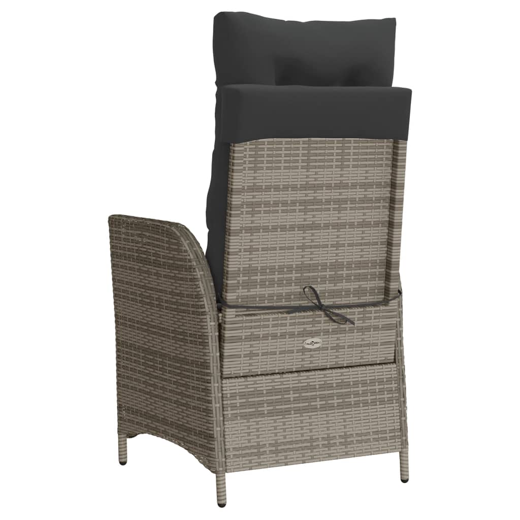 Ensemble de bistro 3 pcs avec coussins gris résine tressée - XIOS