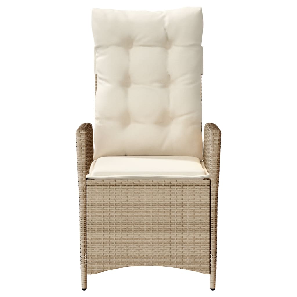 Ensemble de bistro 3 pcs avec coussins beige résine tressée - XIOS