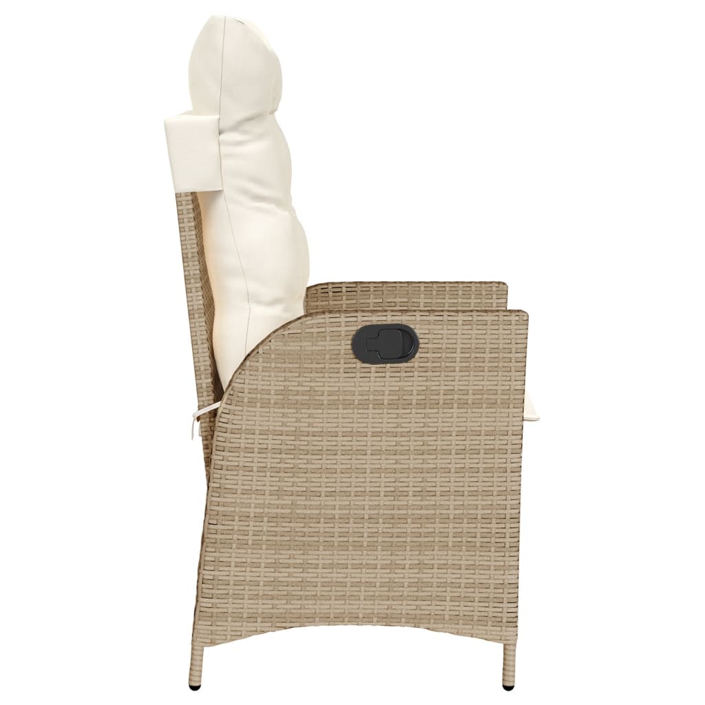 Ensemble de bistro 3 pcs avec coussins beige résine tressée - XIOS