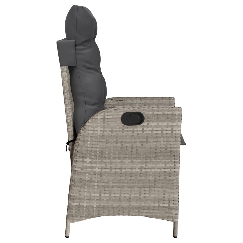 Ensemble de bistro 3 pcs et coussins gris clair résine tressée - XIOS