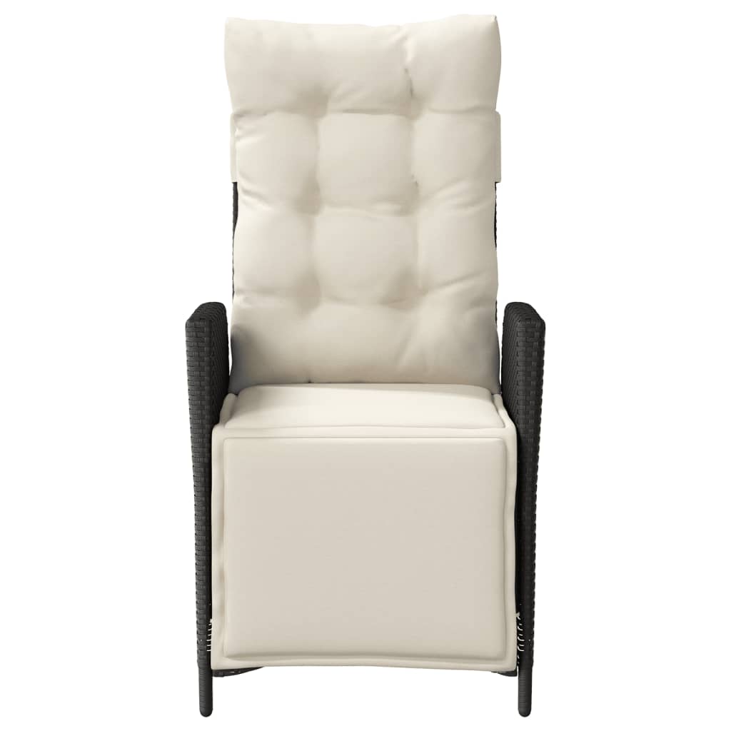 Ensemble de bistro 3 pcs avec coussins noir résine tressée - XIOS