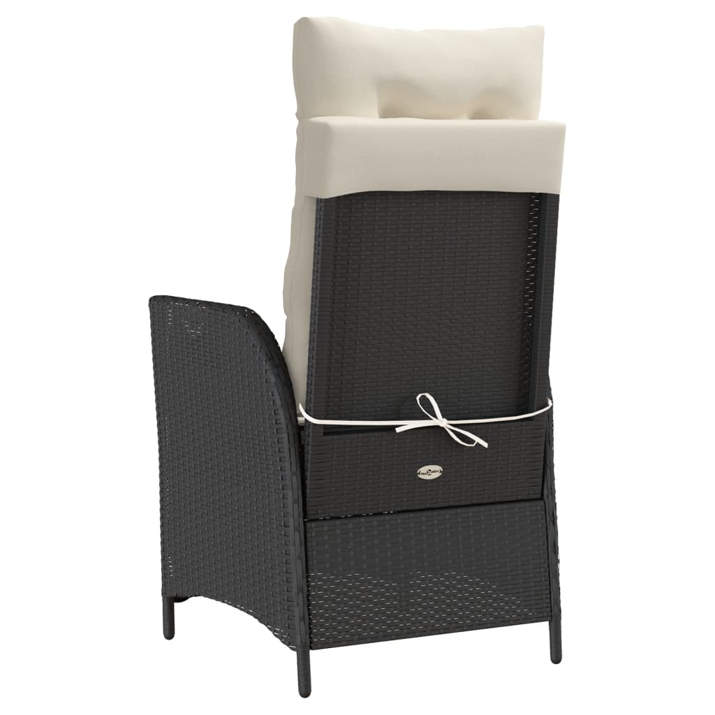 Ensemble de bistro 3 pcs avec coussins noir résine tressée - XIOS