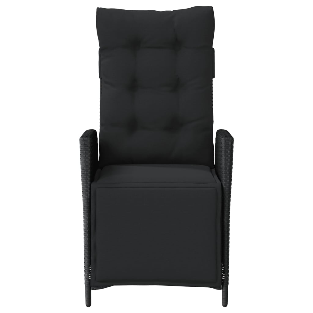 Ensemble de bistro 3 pcs avec coussins noir résine tressée - XIOS