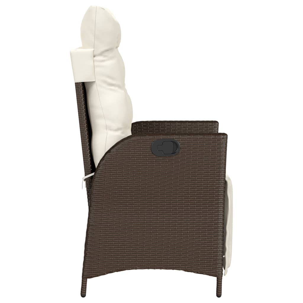 Ensemble de bistro 3 pcs avec coussins marron résine tressée - XIOS