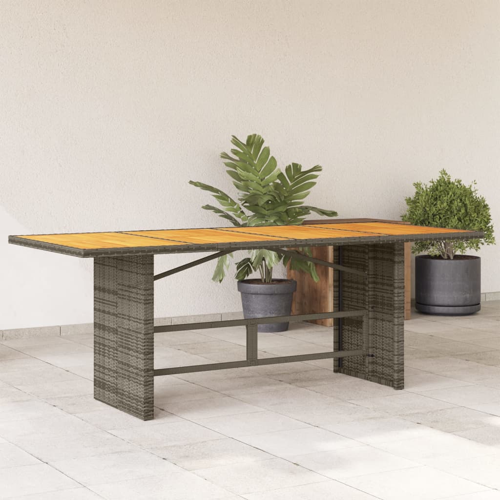 Table de jardin avec dessus en bois d'acacia gris 190x80x74 cm Tables de jardin vidaXL