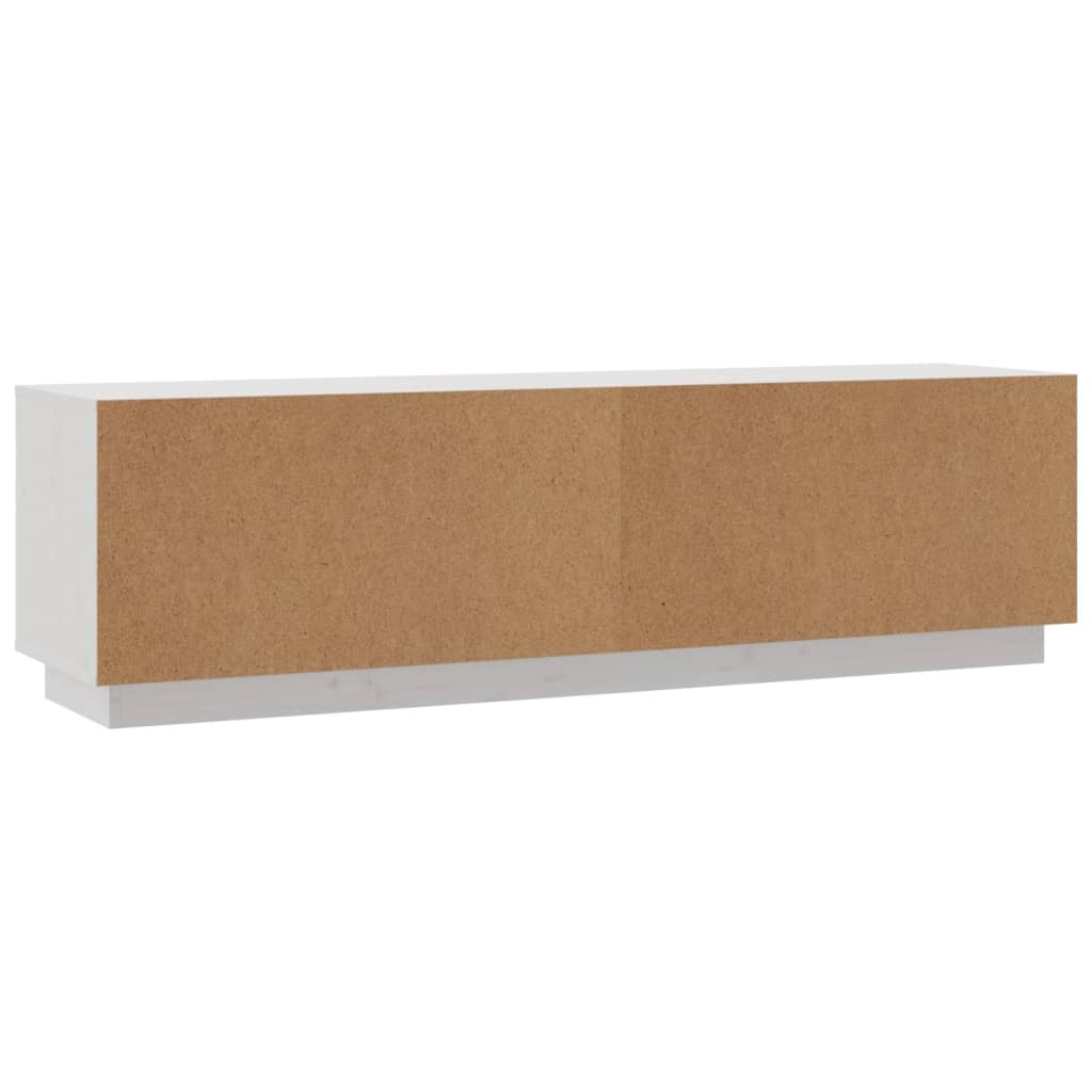 Meuble TV Blanc 140x35x40 cm Bois de pin massif - XIOS