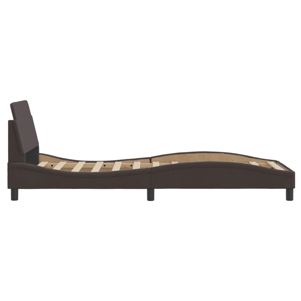 Cadre de lit sans matelas marron foncé 80x200 cm tissu - XIOS