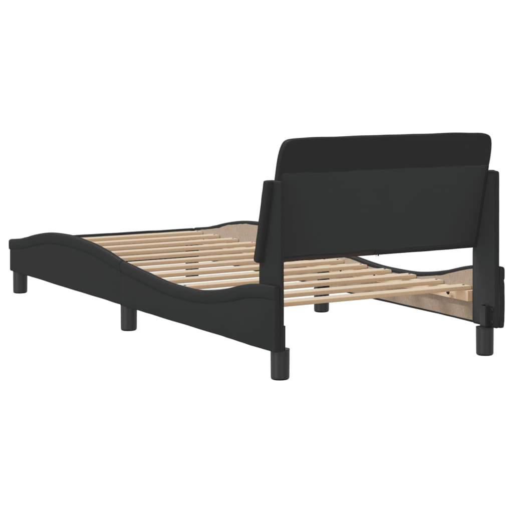 Cadre de lit sans matelas noir 80x200 cm similicuir - XIOS
