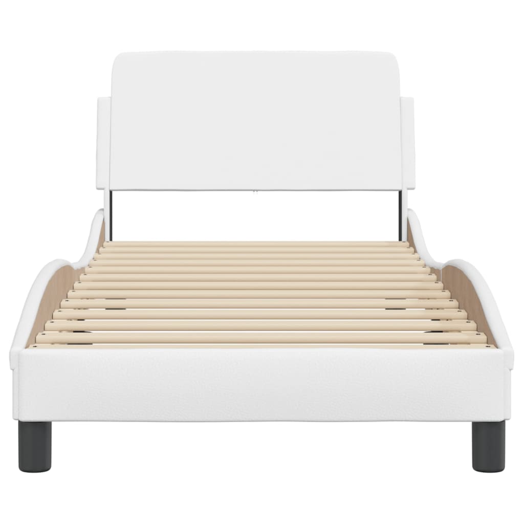Cadre de lit sans matelas blanc 80x200 cm similicuir - XIOS