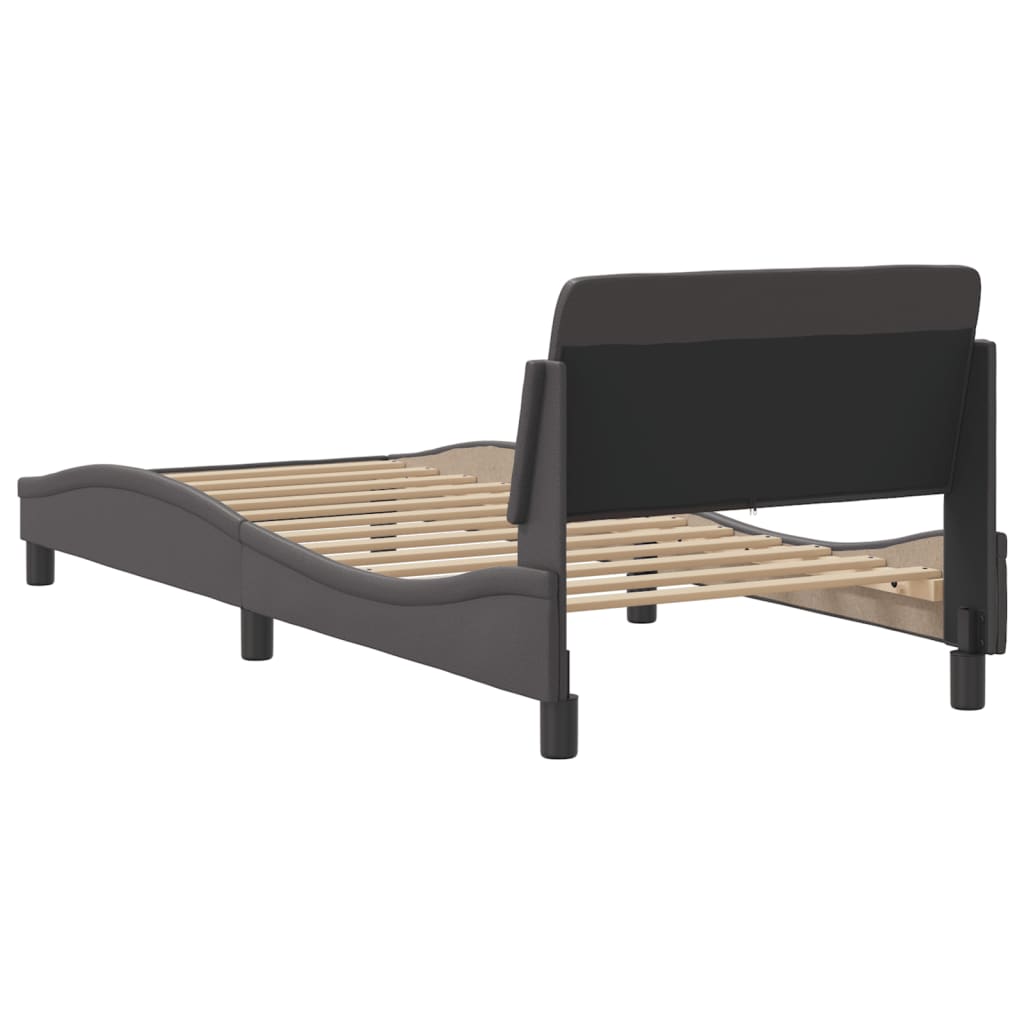 Cadre de lit sans matelas gris 80x200 cm similicuir - XIOS