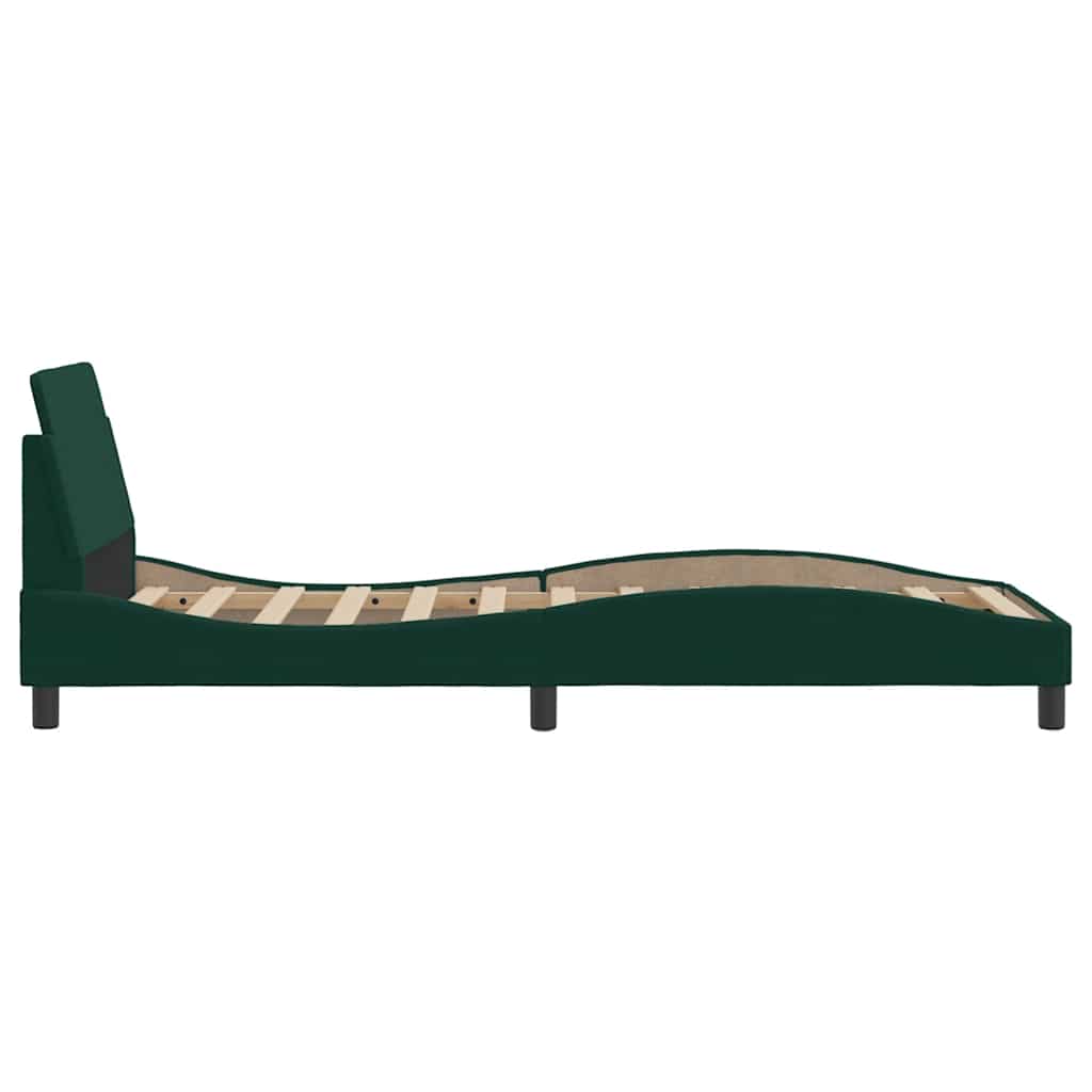 Cadre de lit Dover vert foncé 90x190 cm velours - XIOS