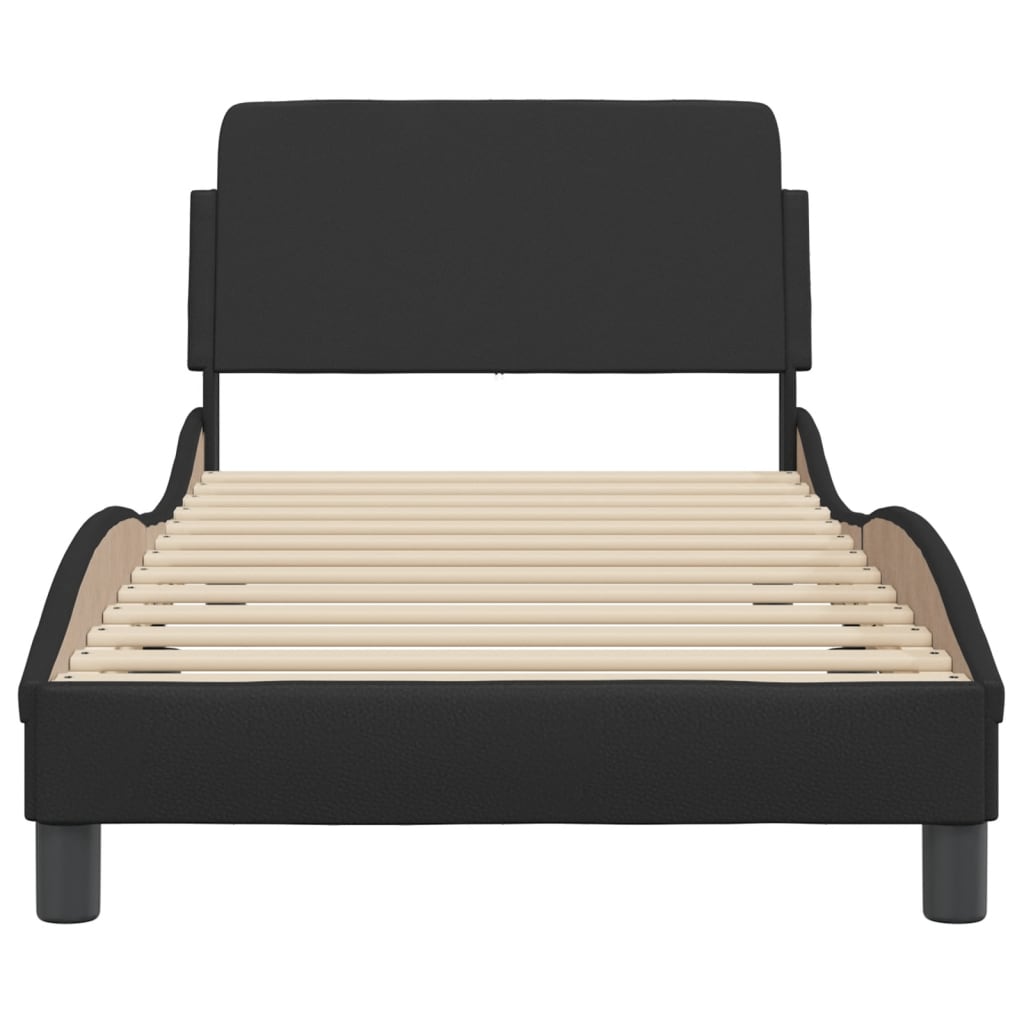 Cadre de lit sans matelas noir 90x190 cm similicuir - XIOS