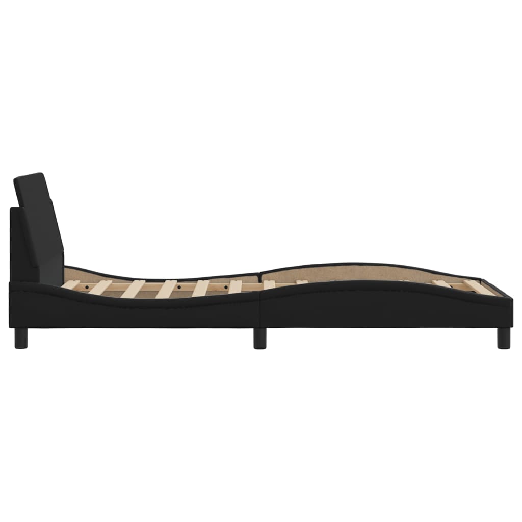 Cadre de lit sans matelas noir 90x190 cm similicuir - XIOS