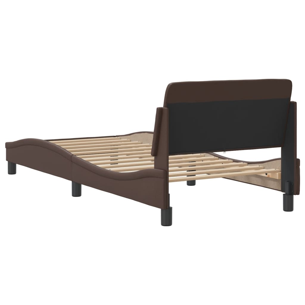 Cadre de lit sans matelas marron 90x190 cm similicuir - XIOS