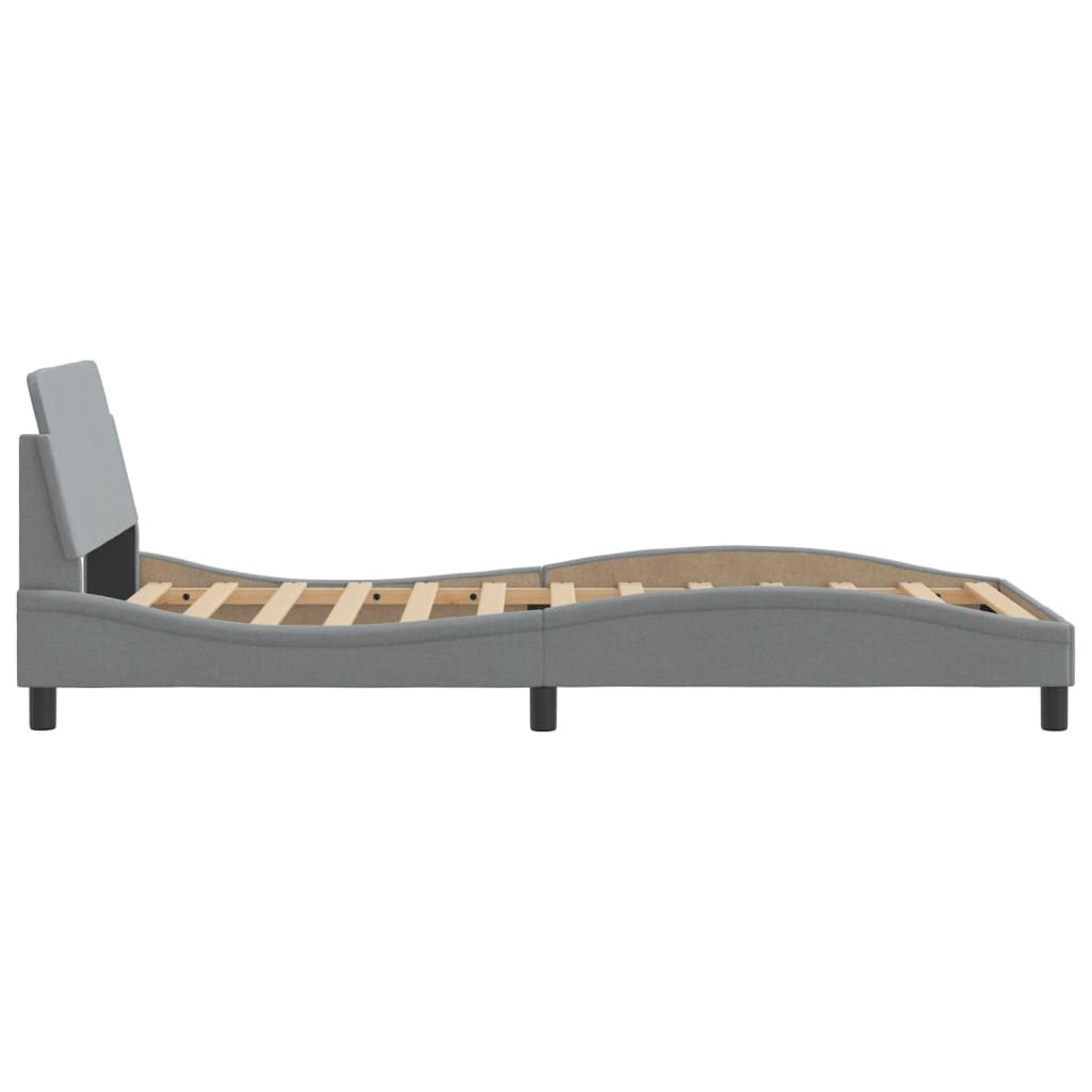 Cadre de lit sans matelas gris clair 100x200 cm tissu - XIOS