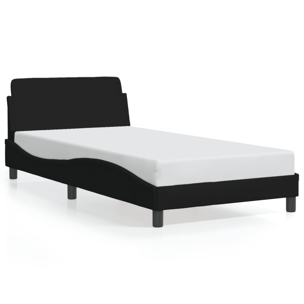 Cadre de lit sans matelas noir 100x200 cm tissu - XIOS