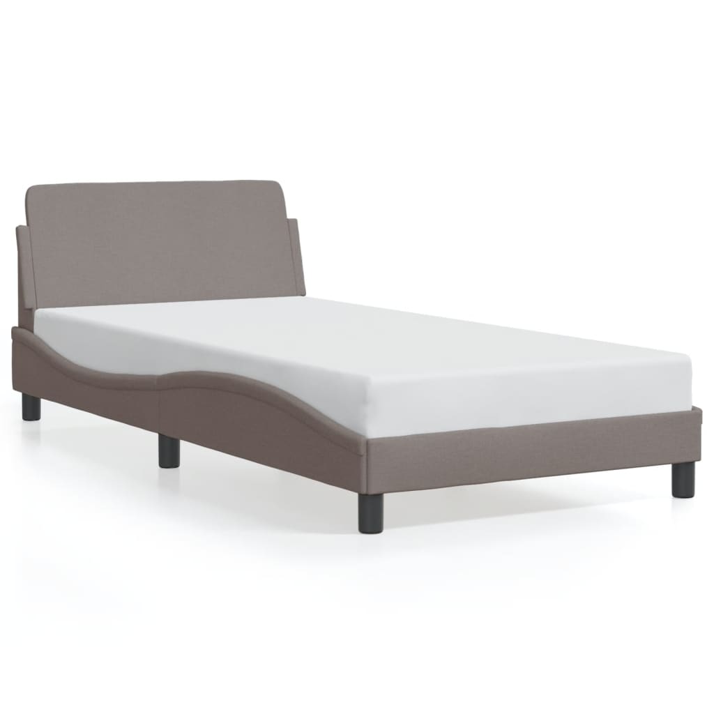 Cadre de lit sans matelas taupe 100x200 cm tissu - XIOS