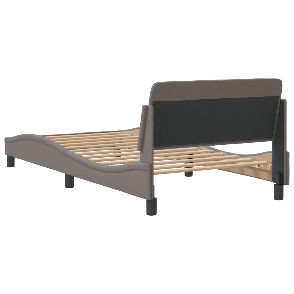 Cadre de lit sans matelas taupe 100x200 cm tissu - XIOS