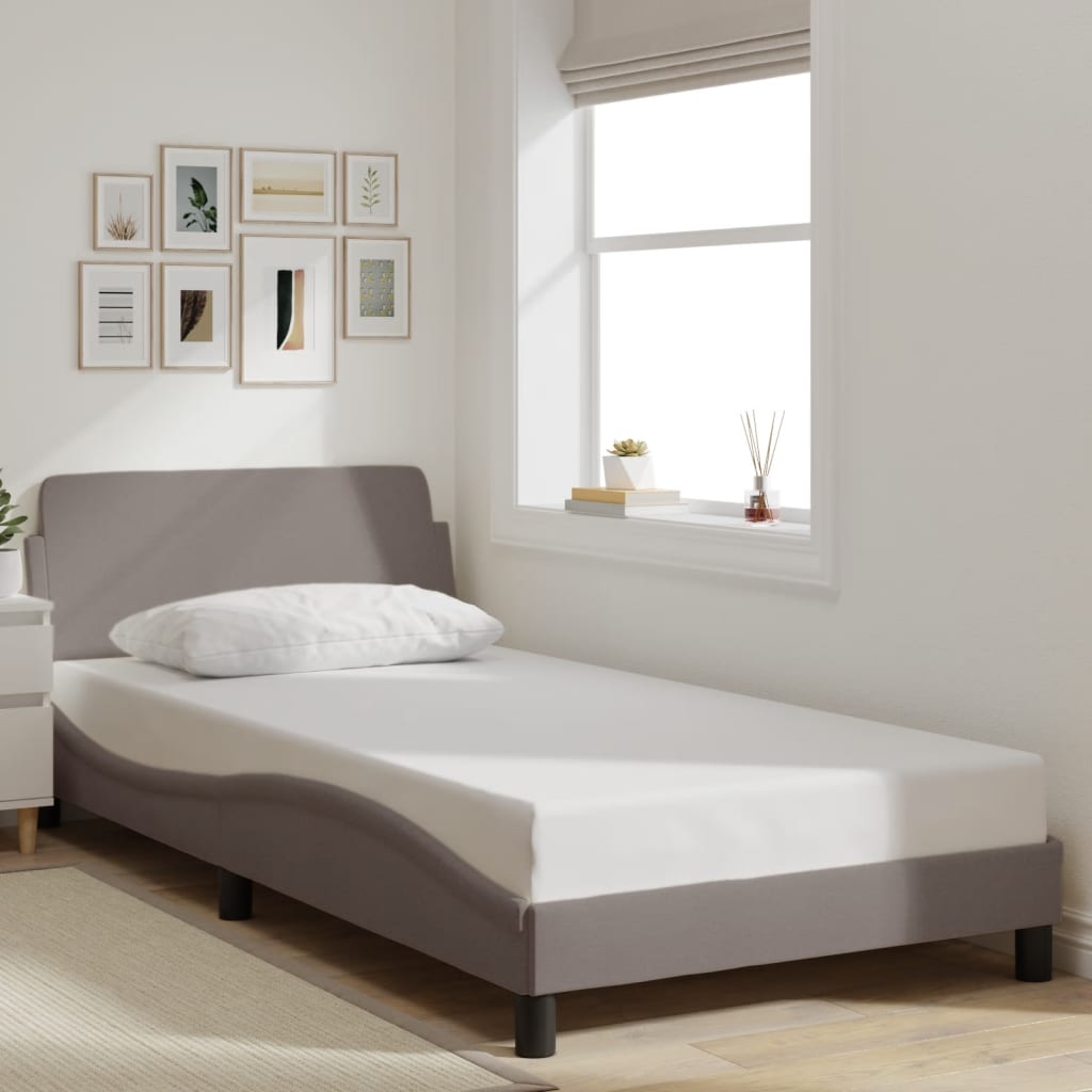Cadre de lit sans matelas taupe 100x200 cm tissu - XIOS
