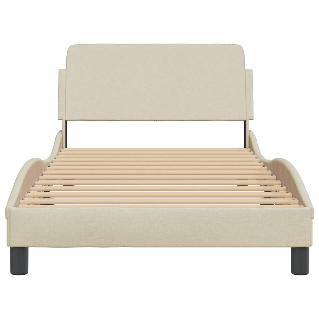 Cadre de lit sans matelas crème 100x200 cm tissu - XIOS