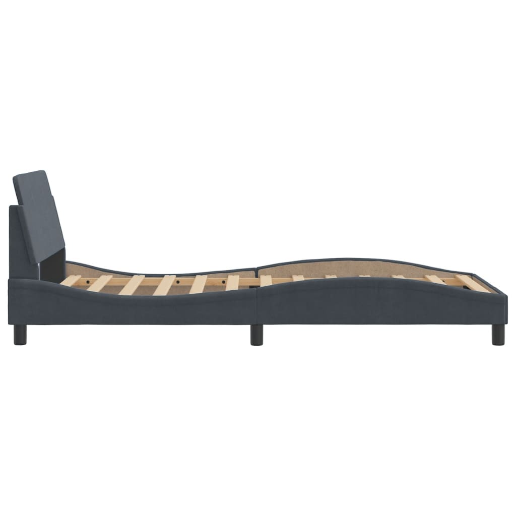 Cadre de lit sans matelas gris foncé 100x200 cm velours - XIOS