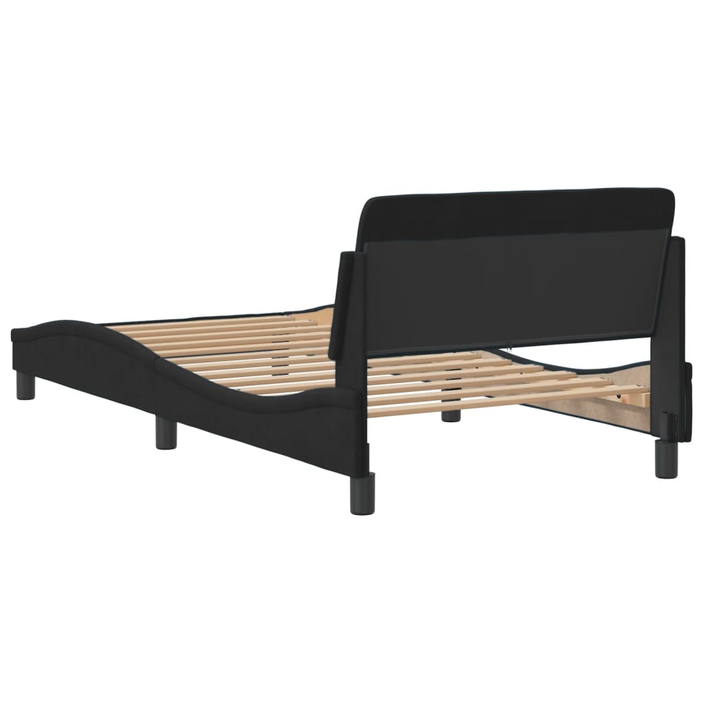 Cadre de lit sans matelas noir 100x200 cm velours - XIOS