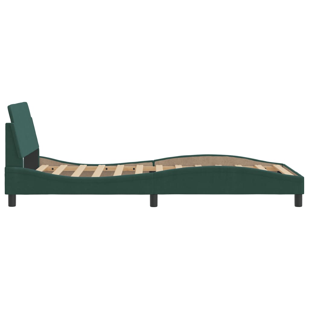 Cadre de lit sans matelas vert foncé 100x200 cm velours - XIOS