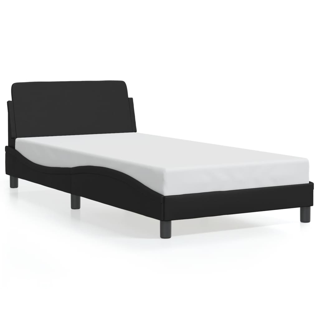 Cadre de lit sans matelas noir 100x200 cm similicuir - XIOS
