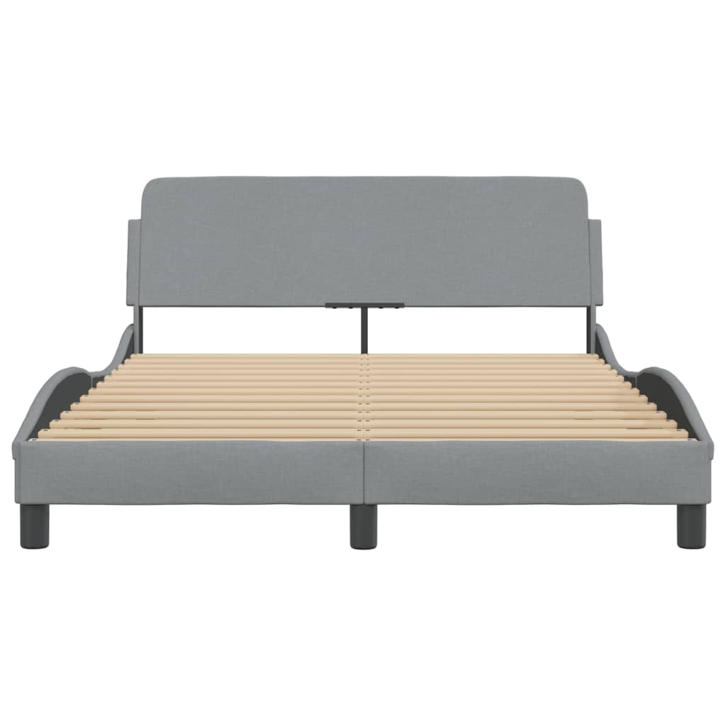 Cadre de lit sans matelas gris clair 120x200 cm tissu - XIOS