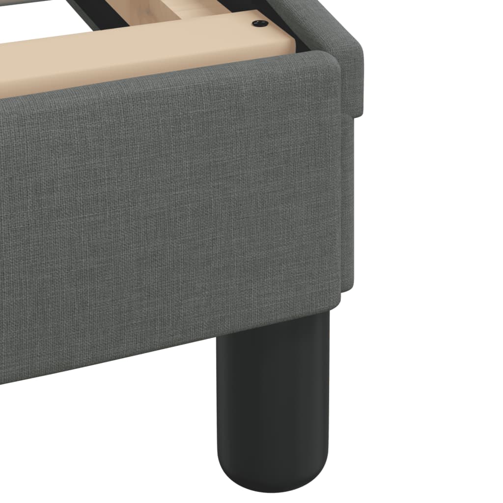 Cadre de lit sans matelas gris foncé 120x200 cm tissu - XIOS