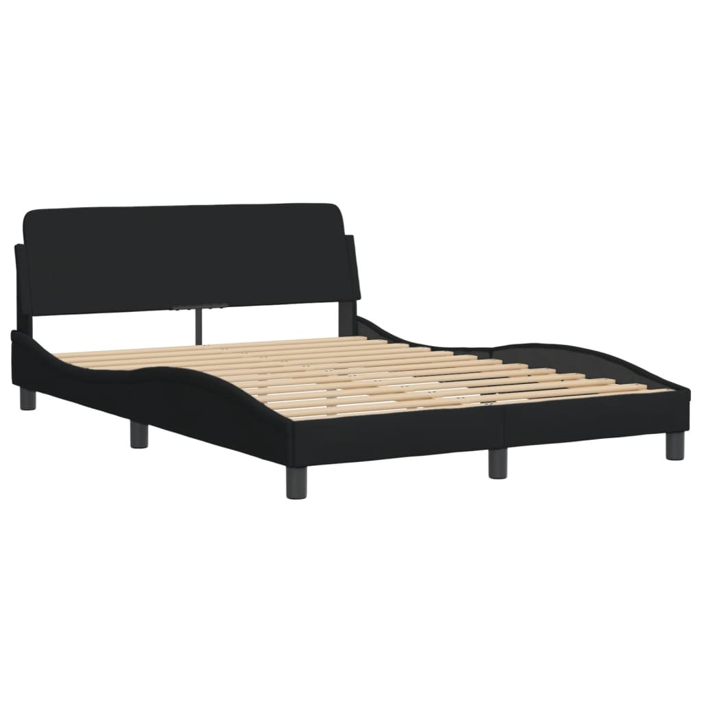 Cadre de lit sans matelas noir 120x200 cm tissu - XIOS