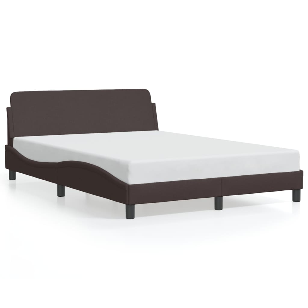 Cadre de lit sans matelas marron foncé 120x200 cm tissu - XIOS