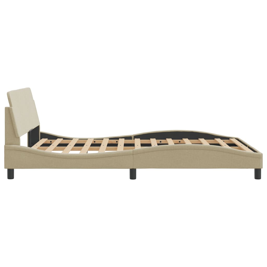 Cadre de lit sans matelas crème 120x200 cm tissu - XIOS