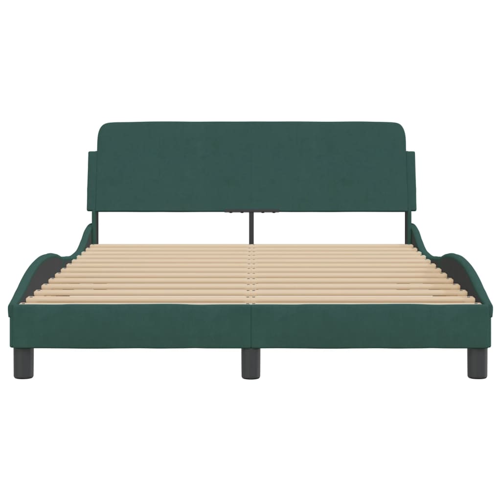 Cadre de lit sans matelas vert foncé 120x200 cm velours - XIOS