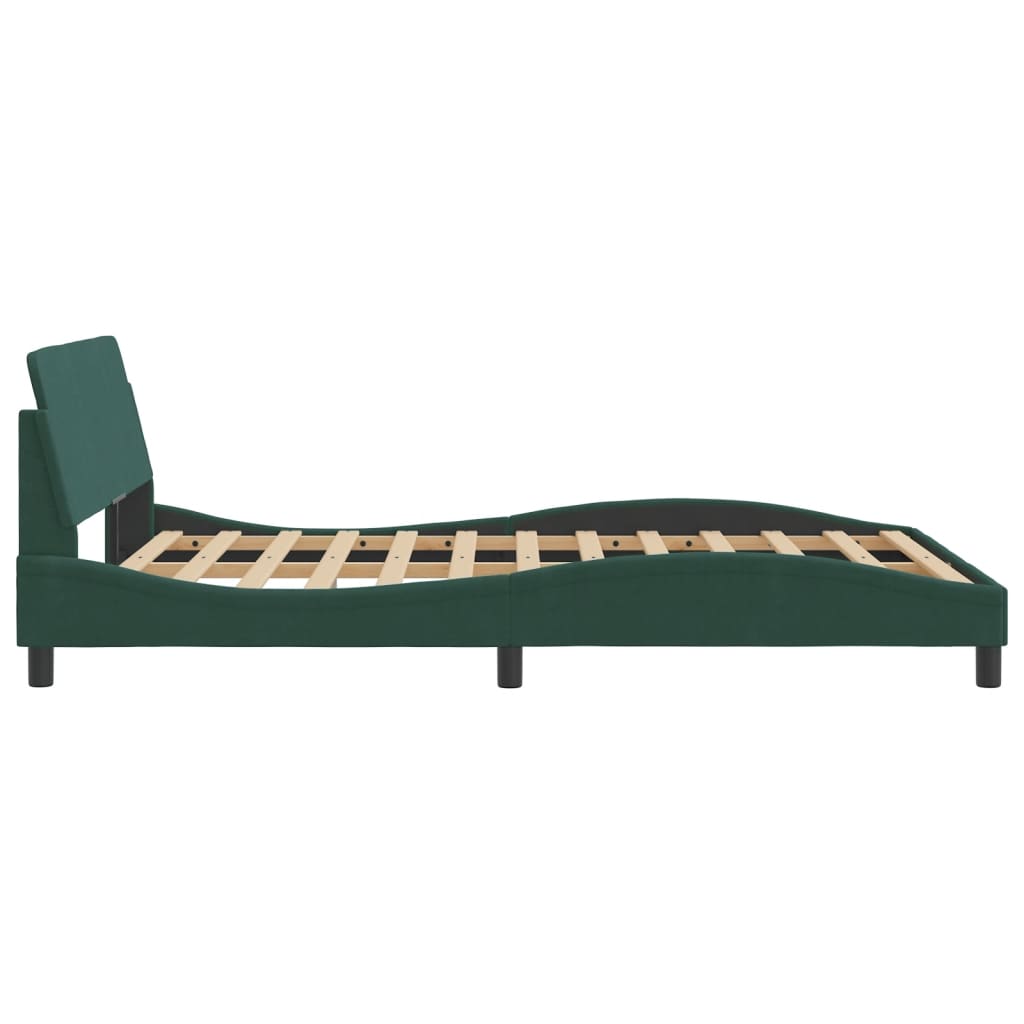 Cadre de lit sans matelas vert foncé 120x200 cm velours - XIOS