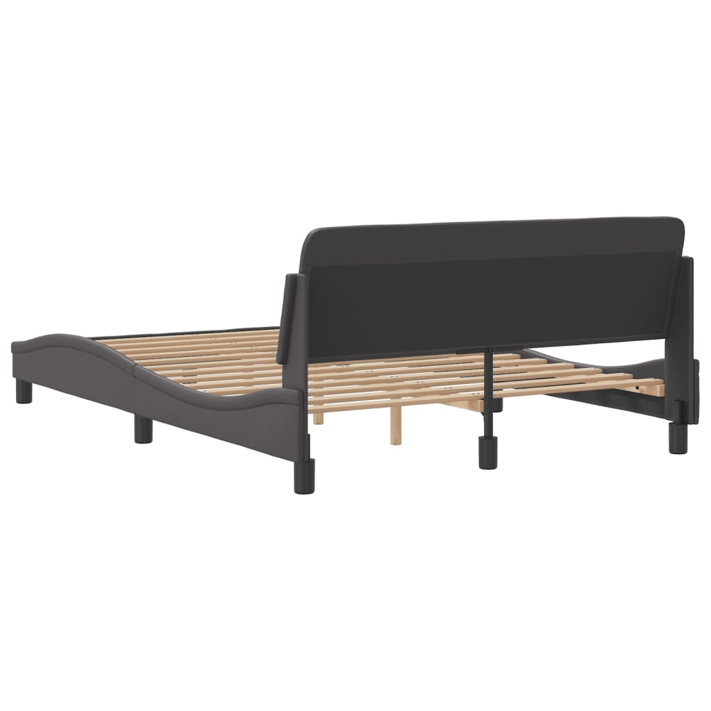 Cadre de lit sans matelas gris 120x200 cm similicuir - XIOS