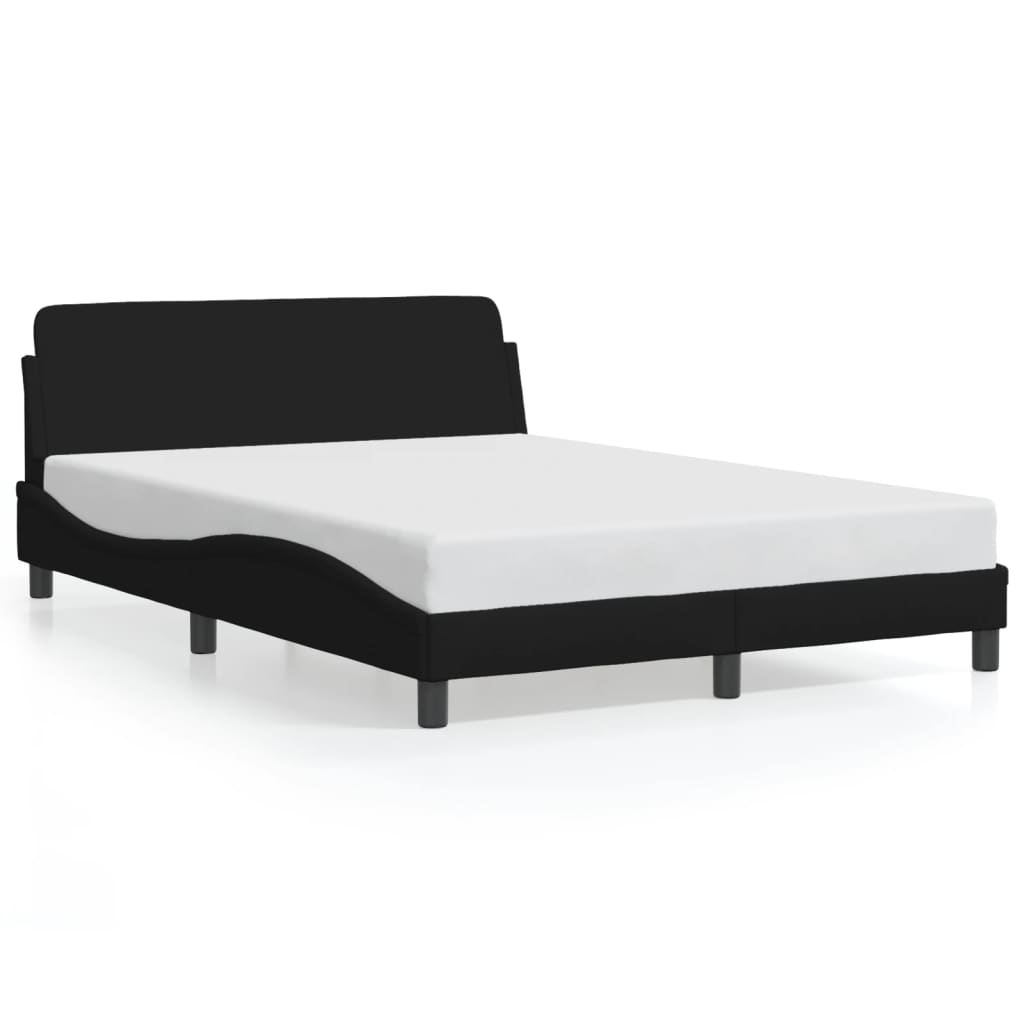 Cadre de lit sans matelas noir 140x190 cm tissu - XIOS