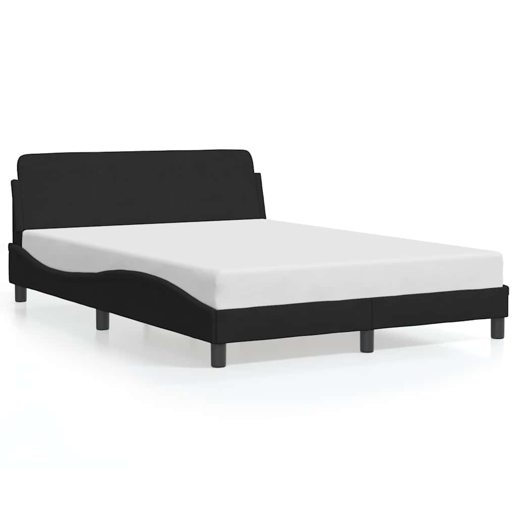 Cadre de lit Dover noir 140x190 cm velours